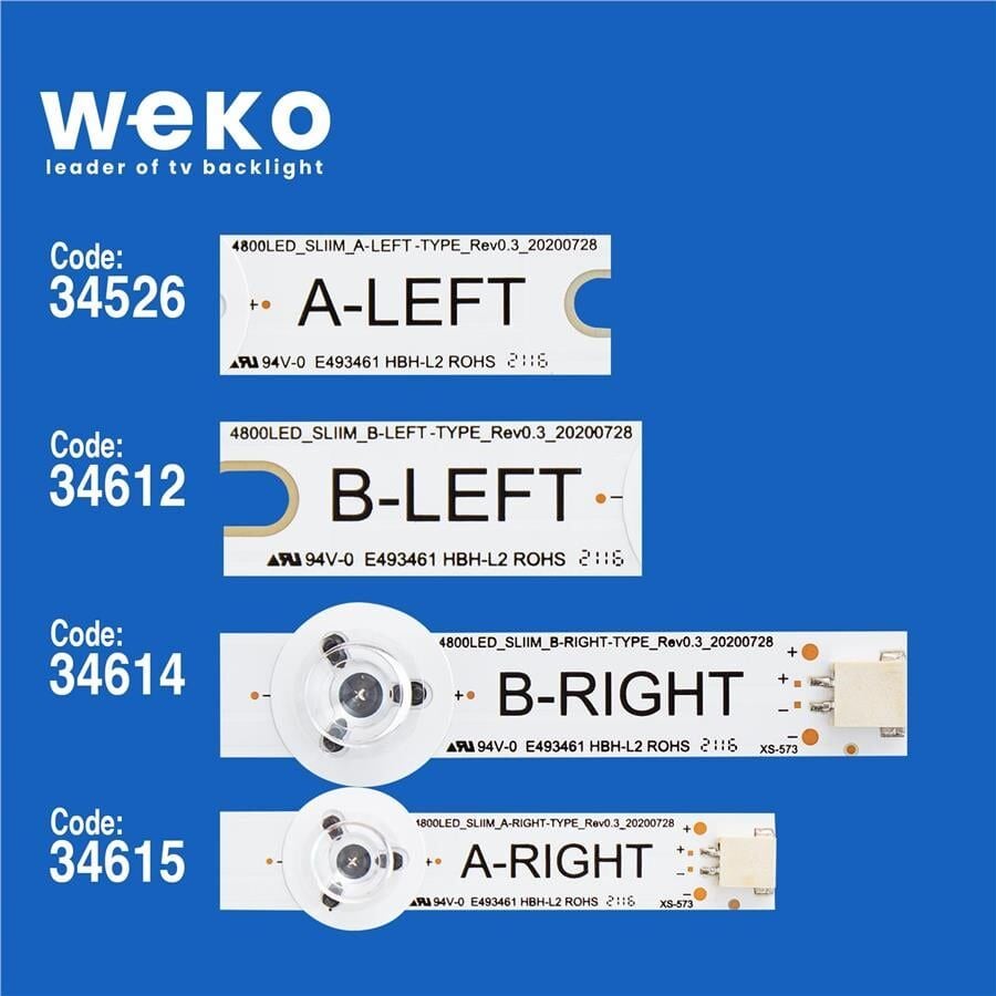 Wkset-5481 34526X4 34612X2 34614X2 34615X4 480Dled_Slim 12 Adet Led Bar