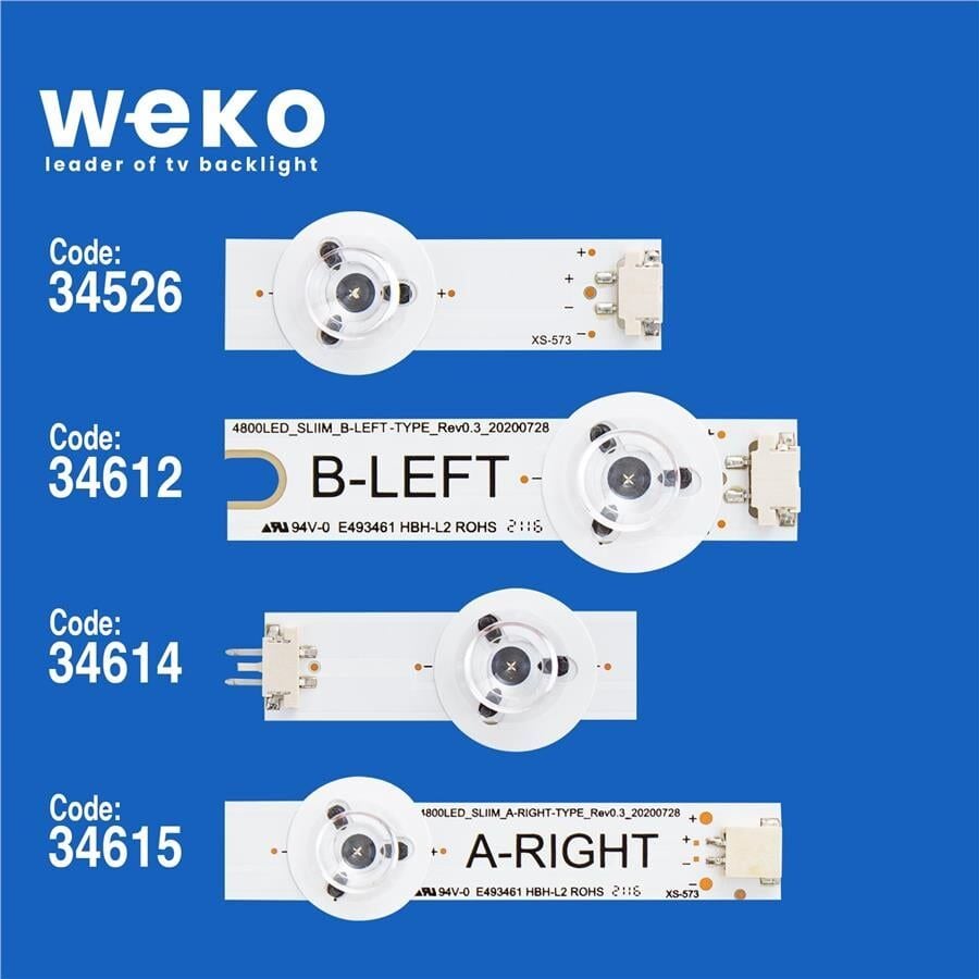 Wkset-5481 34526X4 34612X2 34614X2 34615X4 480Dled_Slim 12 Adet Led Bar
