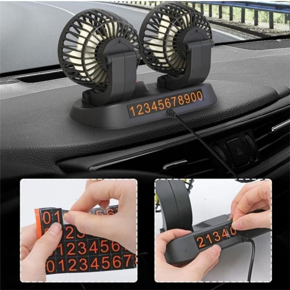 Powermaster Fan10 12 Volt Dc Çakmaklıklı Mini 2'Li Araç Fanı