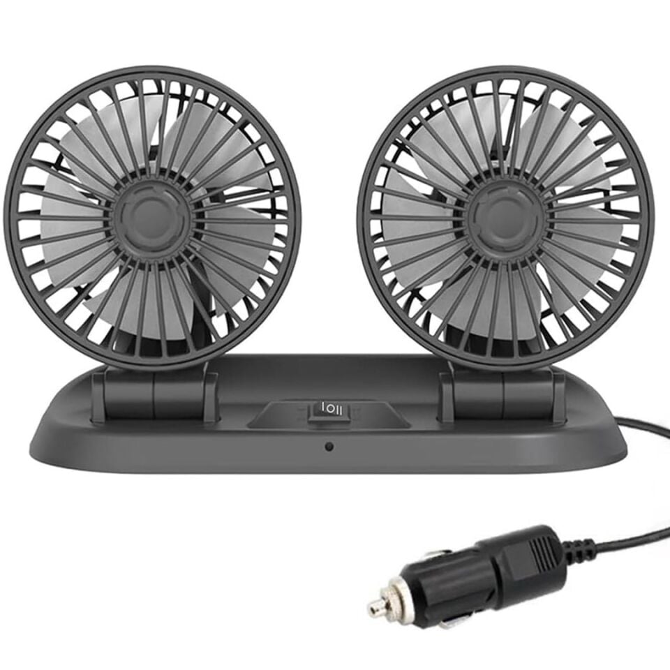 Powermaster Fan10 12 Volt Dc Çakmaklıklı Mini 2'Li Araç Fanı