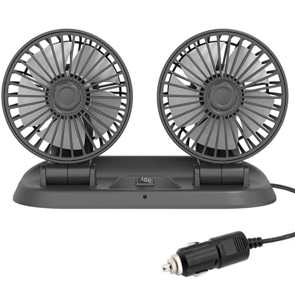 Powermaster Fan10 12 Volt Dc Çakmaklıklı Mini 2'Li Araç Fanı