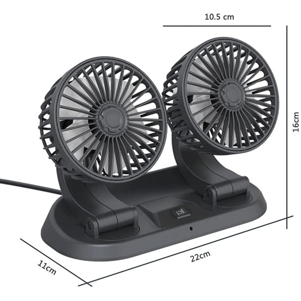 Powermaster Fan10 12 Volt Dc Çakmaklıklı Mini 2'Li Araç Fanı