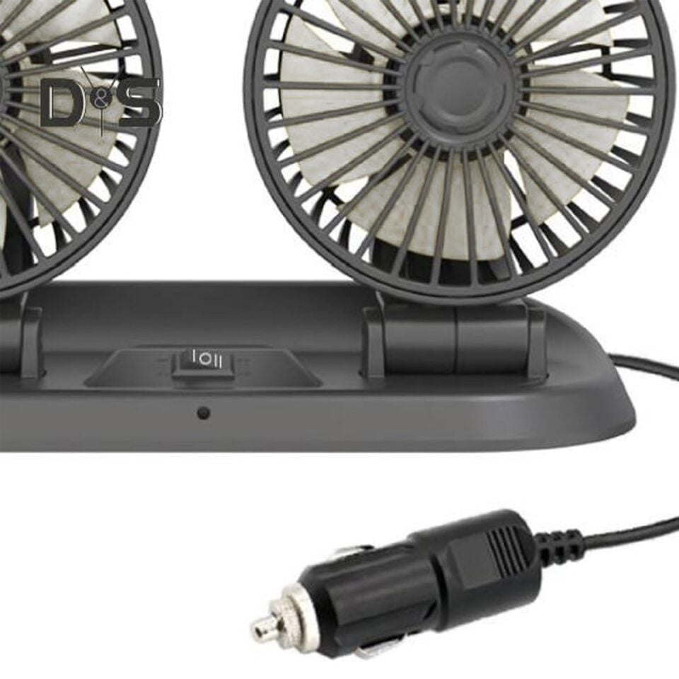 Powermaster Fan10 12 Volt Dc Çakmaklıklı Mini 2'Li Araç Fanı