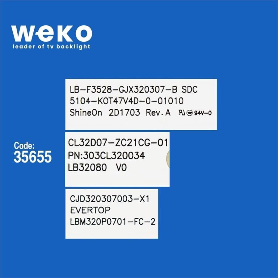 Wkset-5258 35655X3 Philips Evertop Lbm320p0701-Fc-2  3 Adet Led Bar