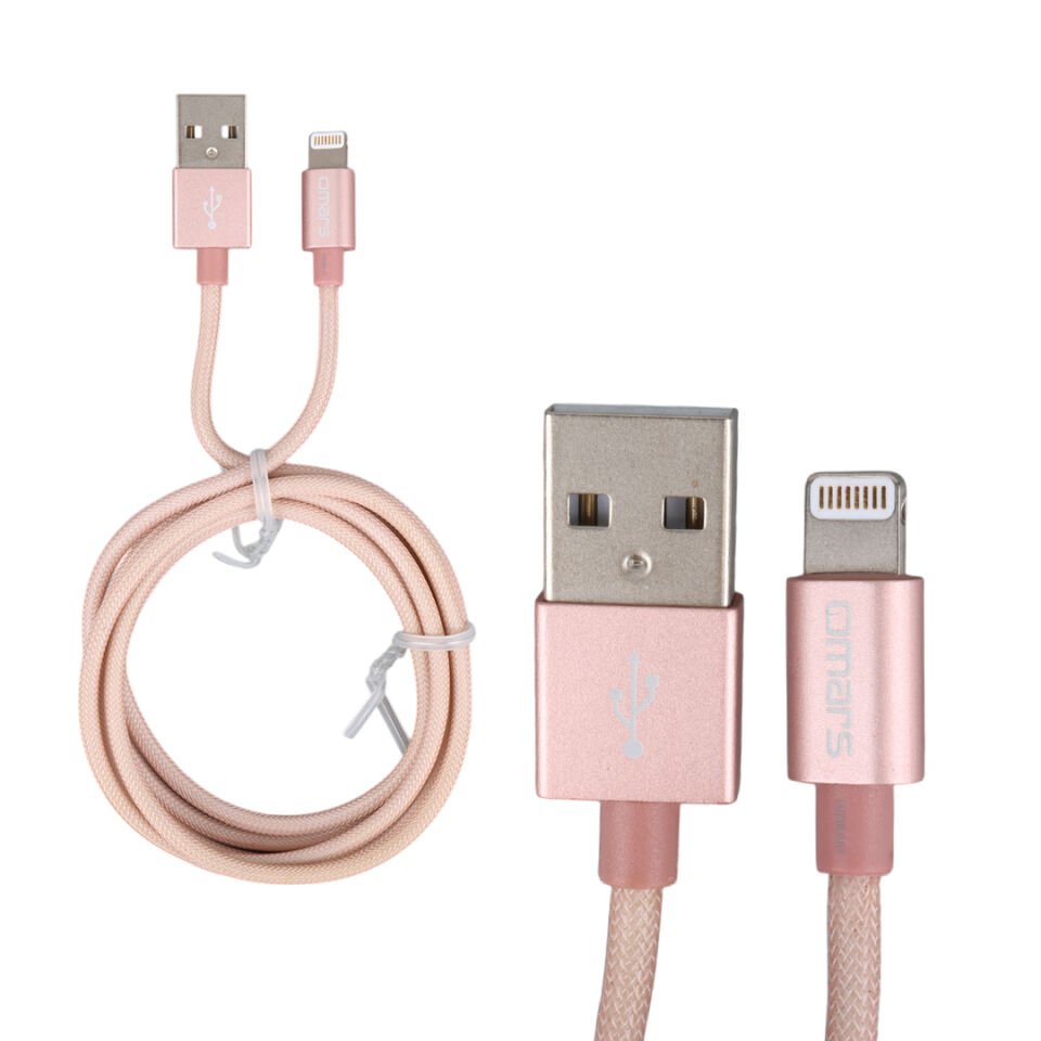 Omars OMLT040RGLPB USB To Lightning Şarj Kablosu