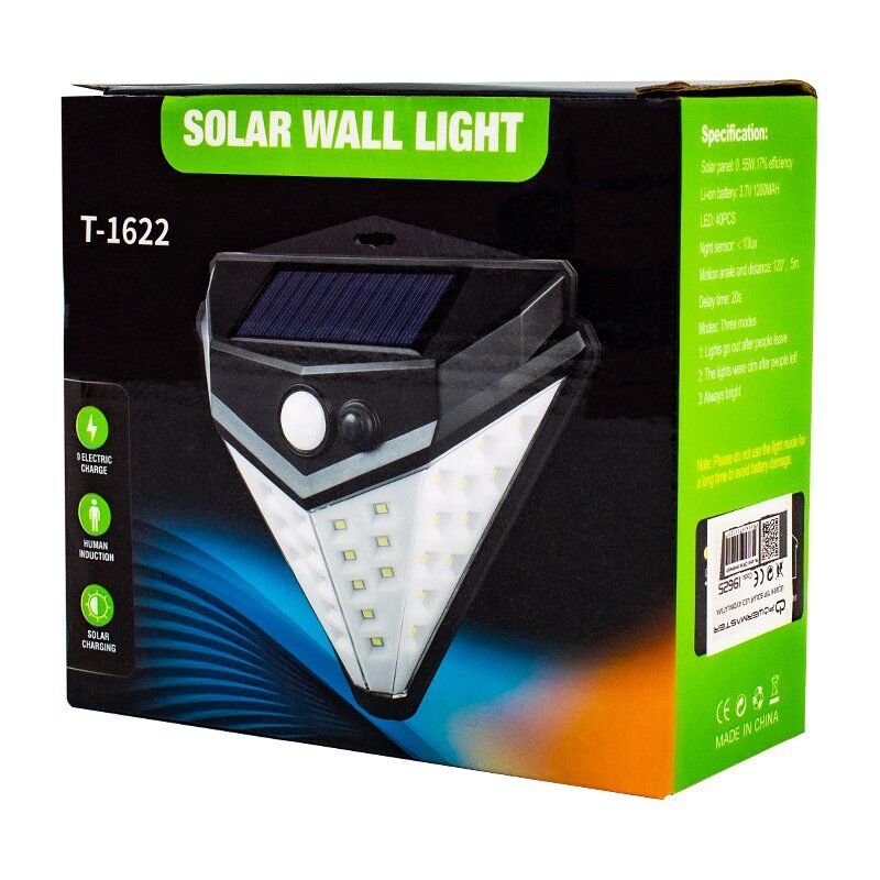 Powermaster T-1622 Üçgen Tip 40 Led'li Solar Aydınlatma
