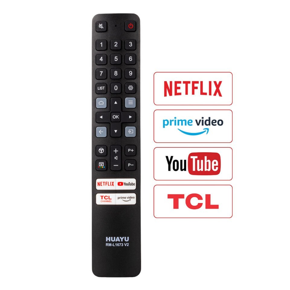 TCL RM-L1673 V2 Netflix - Prime Video - TCL Chanel - Youtube Tuşlu TCL Lcd Led TV Kumanda