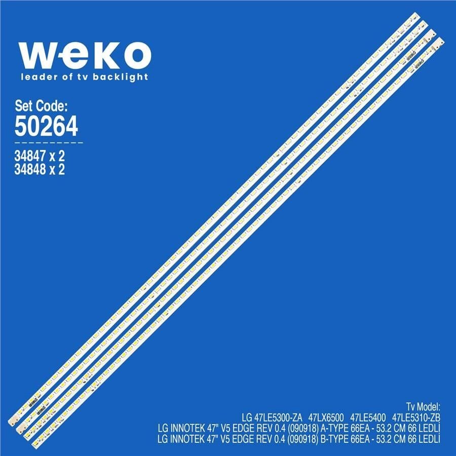 Wkset-5264 34847X2 34848X2 Lg Innotek 47 V5 Edge Rev 0.4 (090918) 4 Adet Led Bar (66Led)