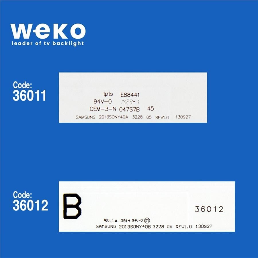 Wkset-5493 36011X5 36012X5 Samsung 2013Sony40 10 Adet Led Bar (38,8Cm)