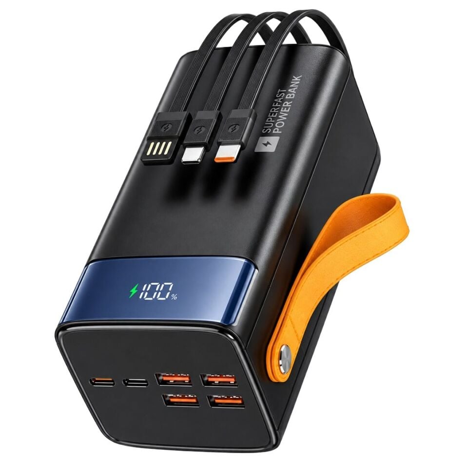 Snapron SNP-3050 22.5W LCD Ekran PD 50.000Mah Dahili Kablolu Hızlı Şarjlı Powerbank