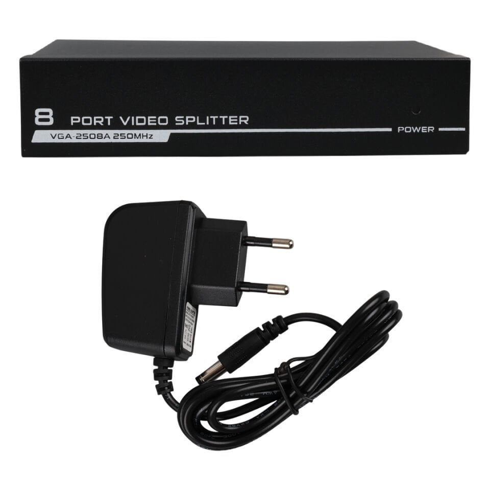 Powermaster PM-2553 8 Port VGA Dağıtıcı Çoğaltıcı Splitter
