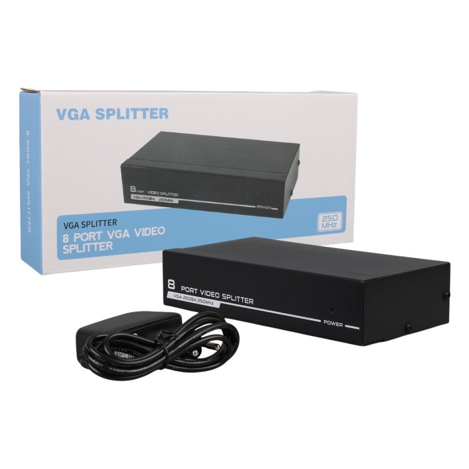 Powermaster PM-2553 8 Port VGA Dağıtıcı Çoğaltıcı Splitter