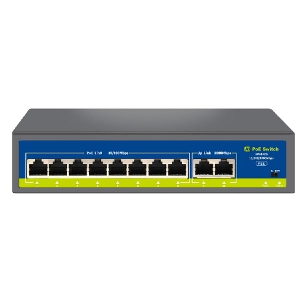 Novacom NVC-HIF0820GBL-C 8+2 Port Gigabit Uplink Poe Switch