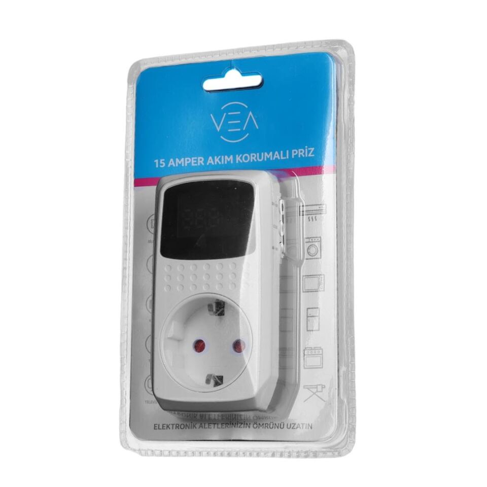 Vea VE-22393 15A 3520W Göstergeli Akım Korumalı Priz