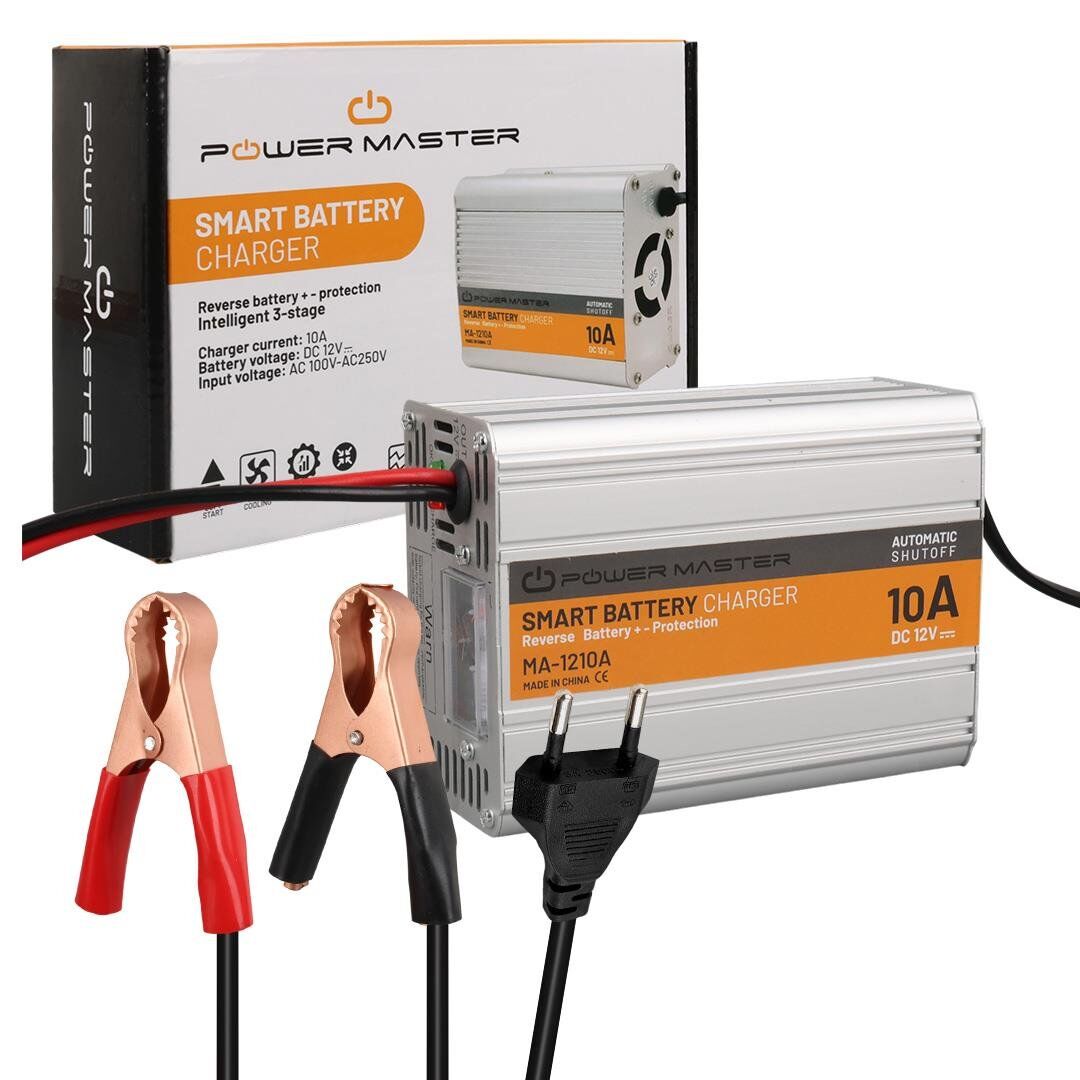 Powermaster 12 Volt 10 Amper Akıllı Hızlı Akü Şarj Cihazı