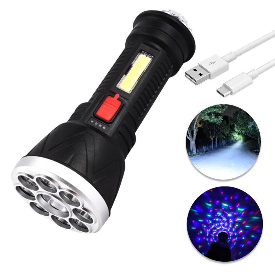 Powermaster CL-W09 9+1 Ledli + Disko Toplu Şarjlı El Feneri