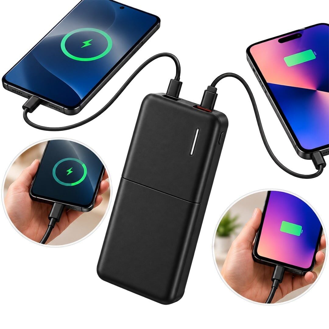 Snapron SNP-3008 Siyah 22.5W PD 10.000Mah Şarjlı Powerbank