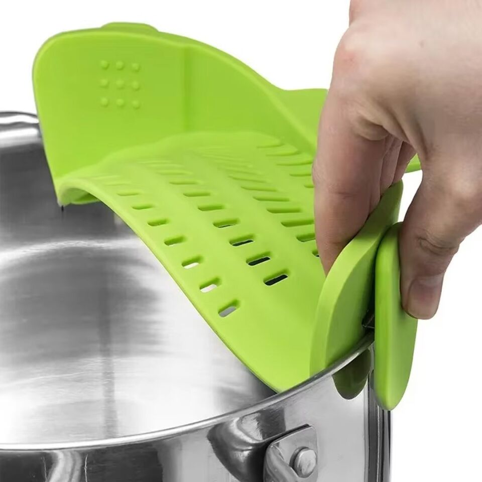 Sunup SN-20522 Klipsli Silikon Tencere Makarna Noodle Süzgeci