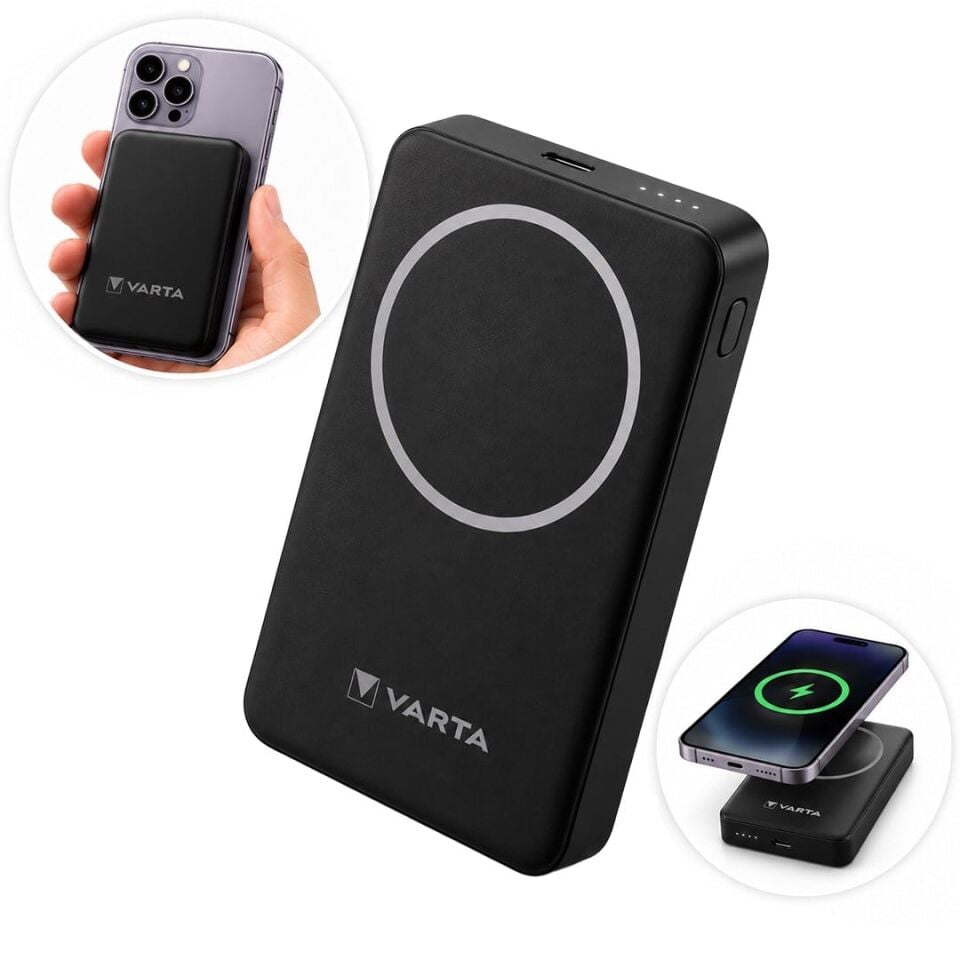 Varta 57903 Mag Pro Magsafe 5.000Mah Siyah Manyetik Kablosuz Powerbank