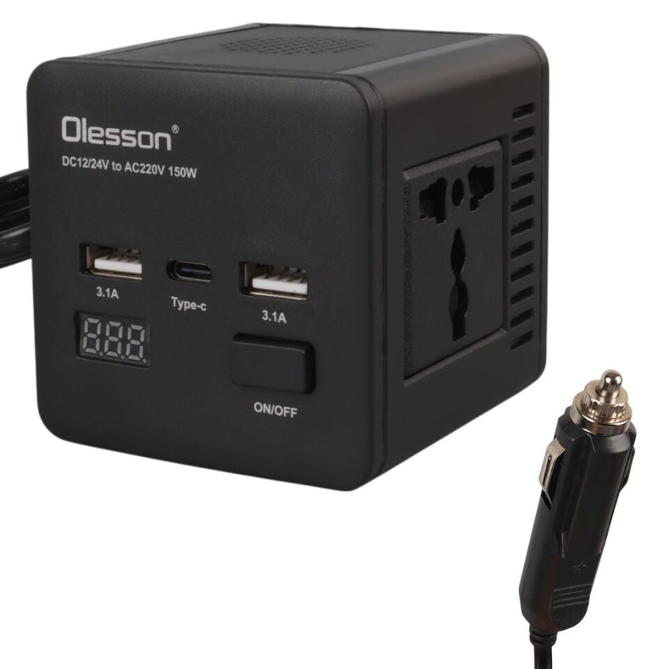 Olesson 1663 DC 12-24V 150W Oto Araç Power İnverter