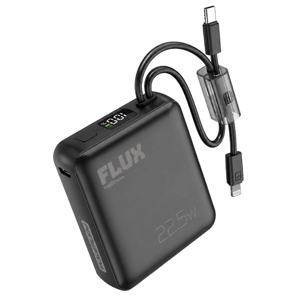 Powerway FLUX 10.000 Mah 22.5W Entegre Kablolu Hızlı Şarj Powerbank
