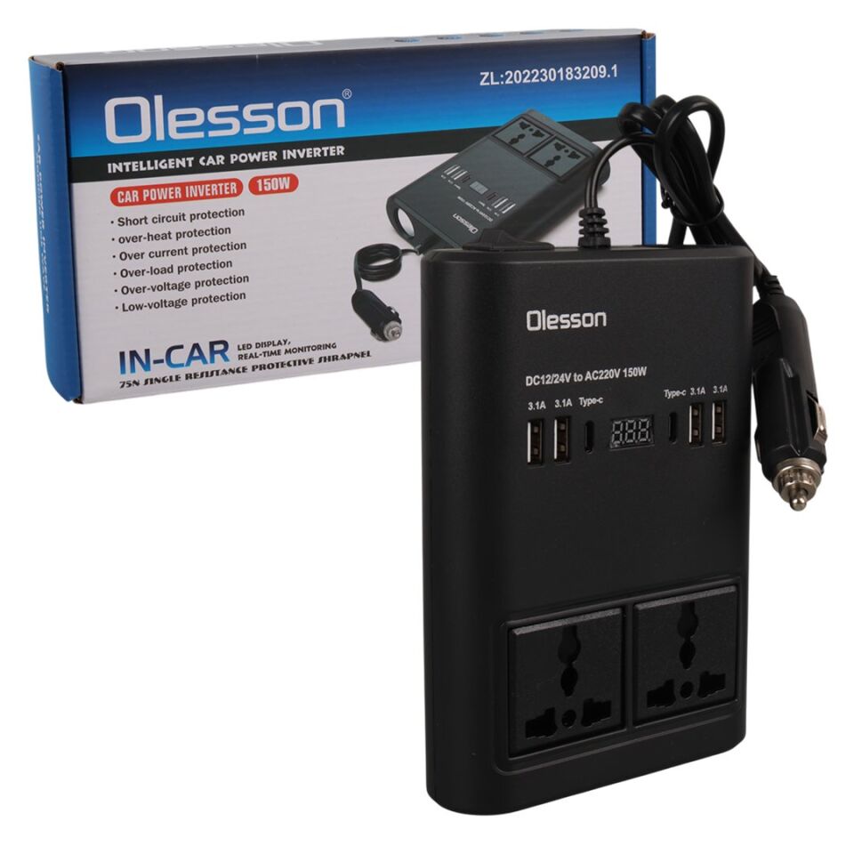 Olesson 1662 DC 12-24V 150W Oto Araç Power İnverter