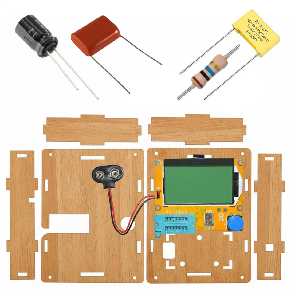 Powermaster LCR-T4 Dijital Transistör Test Cihazı ESR, Kapasitör, Direnç, Mosfet Ölçer Analizörü