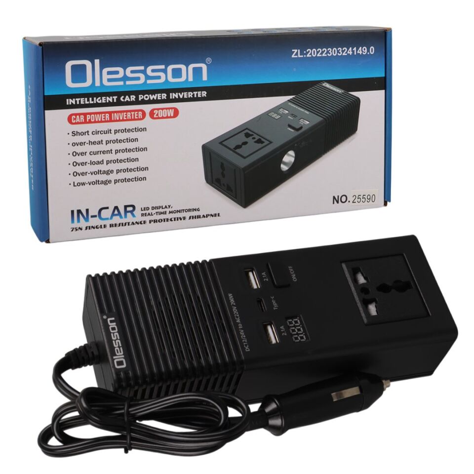 Olesson 1665 DC 12-24V 200W Oto Araç Power İnverter