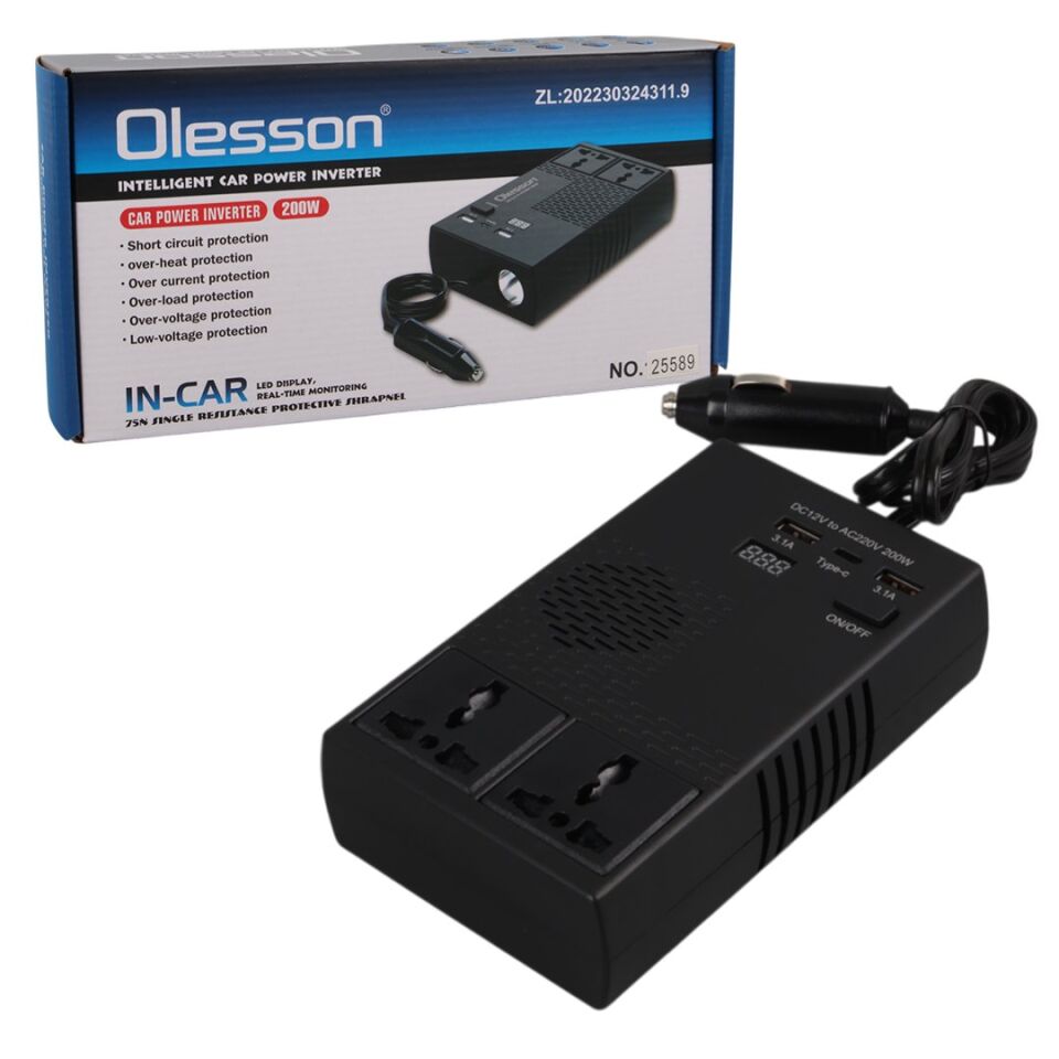 Olesson 1664 DC 12-24V 200W Oto Araç Power İnverter