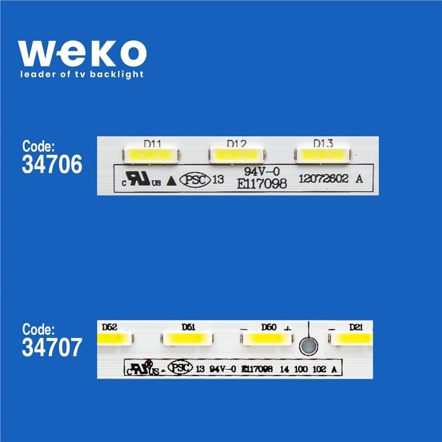 Wkset-5280 34706X1 34707X1 V500D2-Ls1 2 Adet Led Bar (56Led)