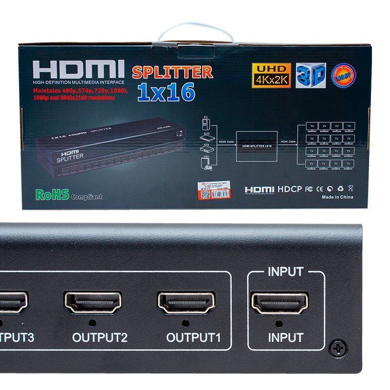 Powermaster PM-4262 1 Giriş 16 Çıkış HDMI Dağıtıcı