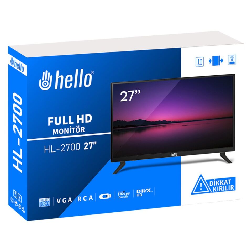 Hello HL-2700 27'' Vga-HDMI-Rca-USB HD Araç Monitörü